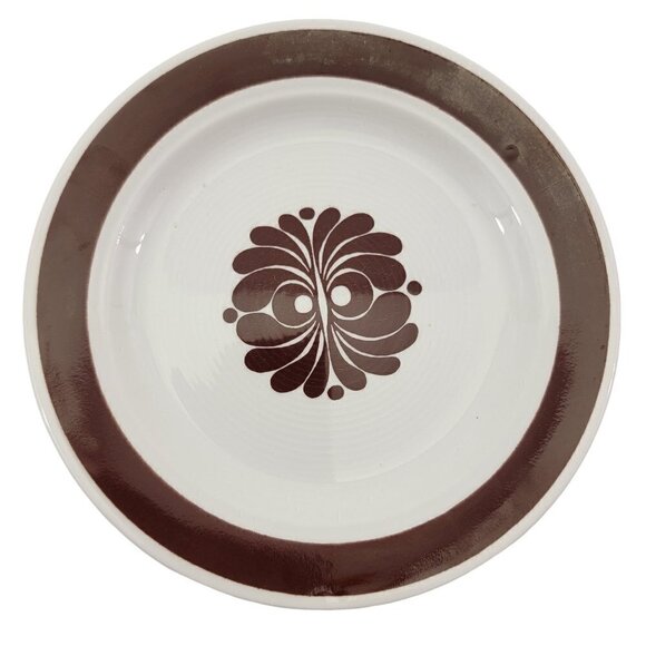 Vtg Egersund Norway TANA Brown Retro Appetizer Dessert Bread & Plates – Set of 4 - Picture 5 of 12